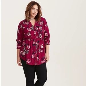 TORRID Floral Challis Babydoll Tunic